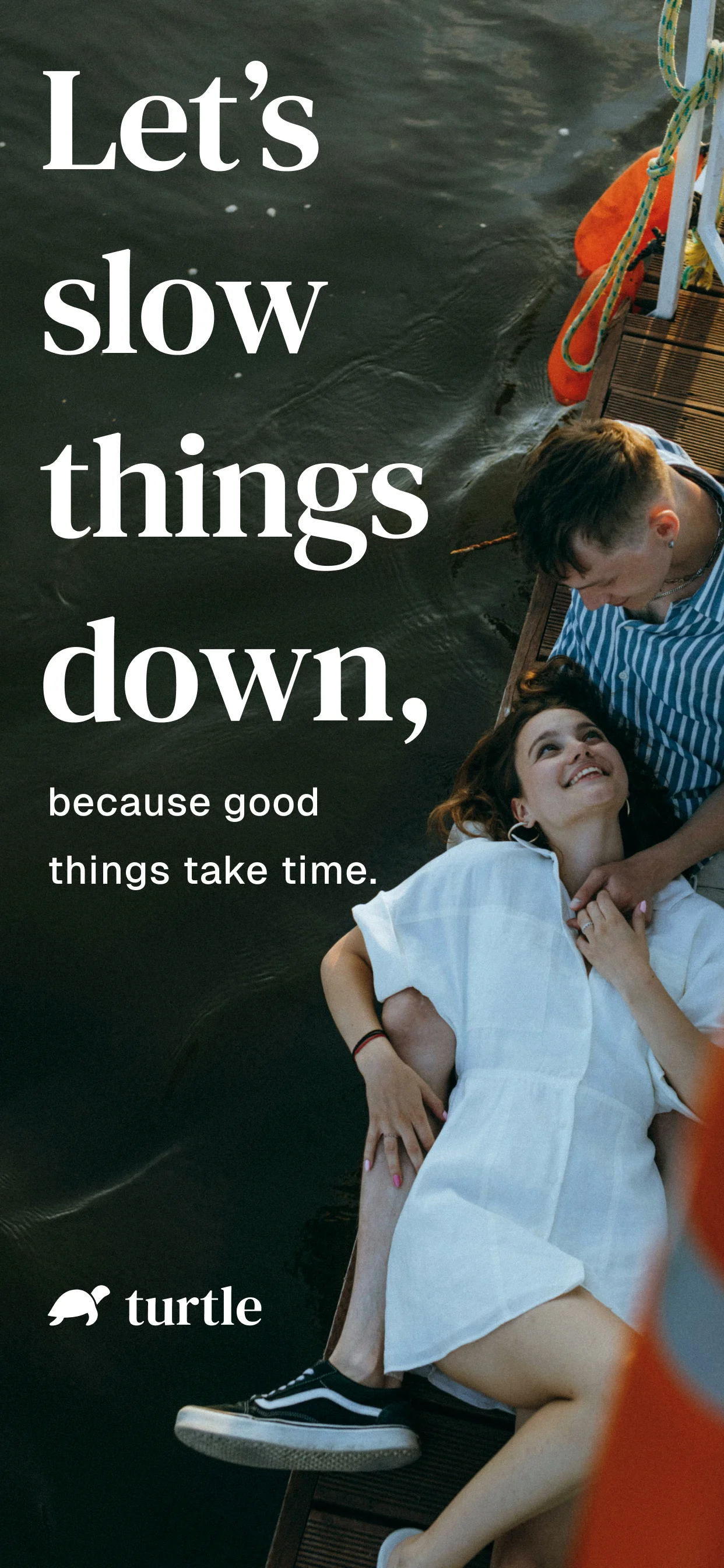 Turtle Dating App interface showing the 12-hour cooldown feature for intentional dating