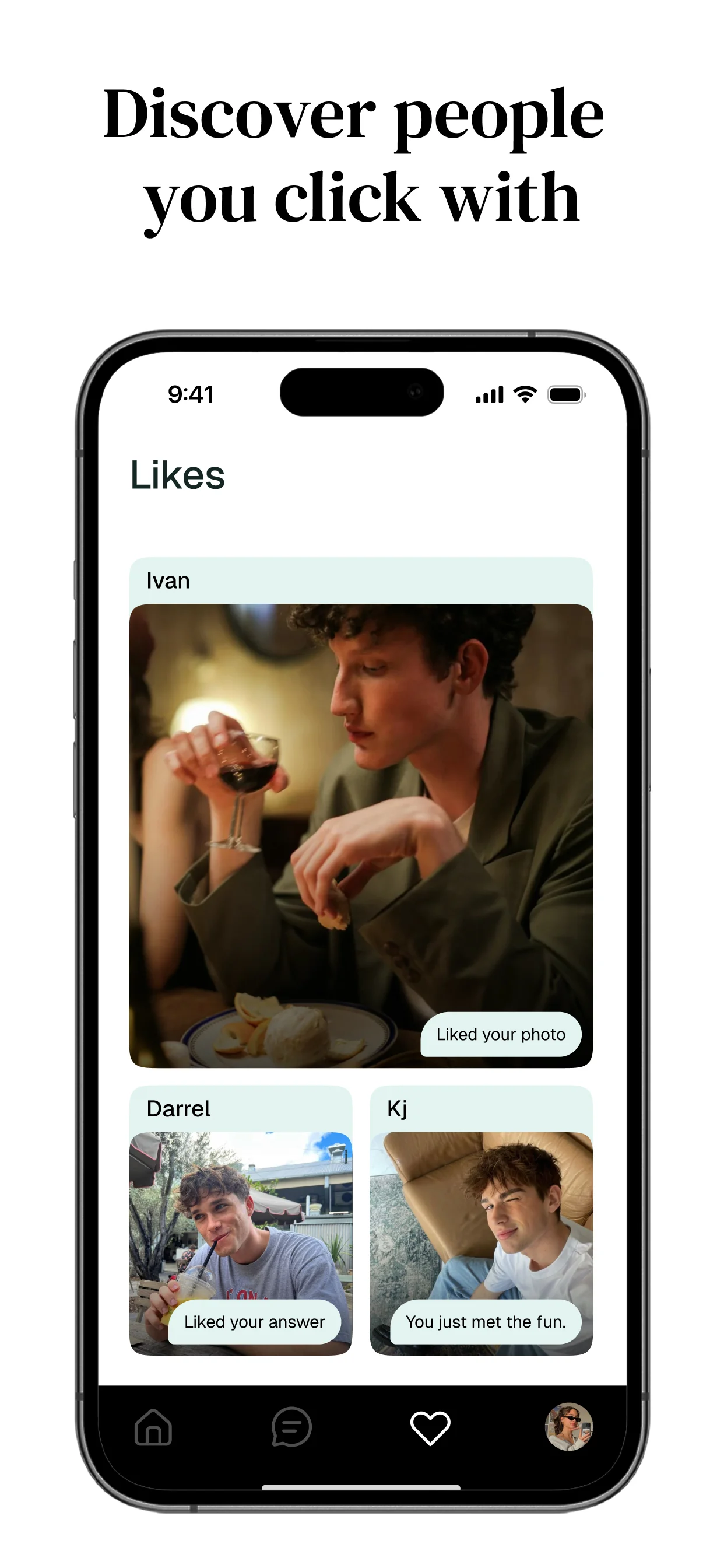 Discover feed on Turtle app for finding like-minded people through shared values